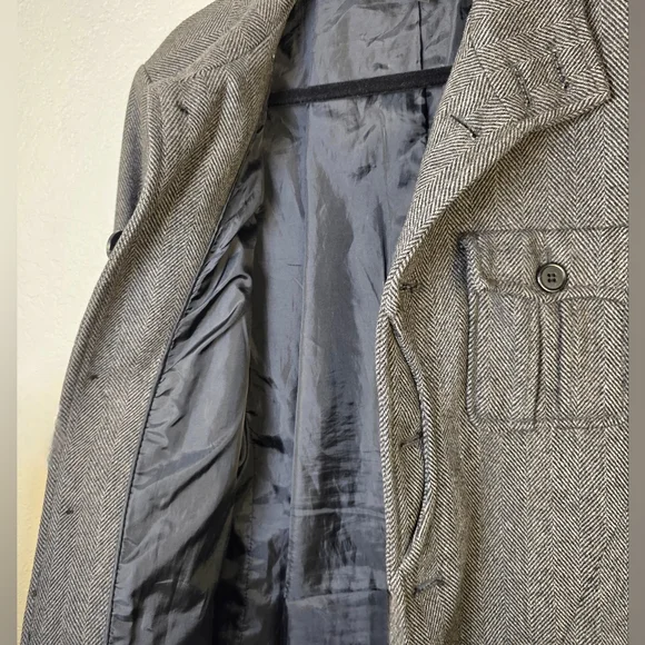 H&M Gray Wool Button Jacket -  Military Preppy Peacoat - Men's 40R - Picture 9 of 17